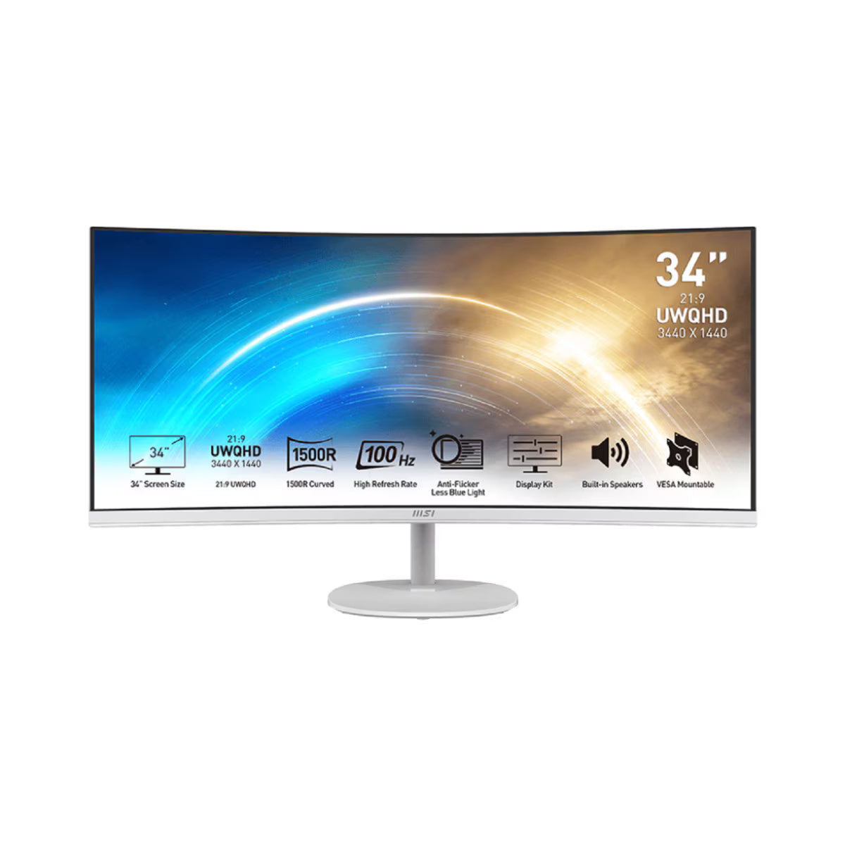 MSI PRO MP341CQW 34" UWQHD 1500R 100Hz Curved Monitor